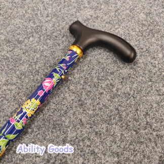 this folding stick has a stunning pattern with multicoloured flowers
