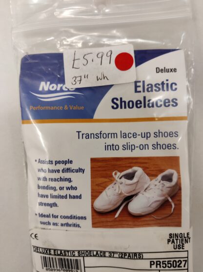 Trainer elastic shoe laces white 27" 37"